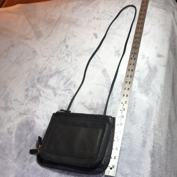 FOSSIL Leather crossbody shoulder bag black - Picture 11 of 16